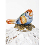 Конфетница с бронзовой ручкой и фарфоровой птичкой на крышке Eden Garden варинант исполнения - 3 | Loft Concept в Тюмени