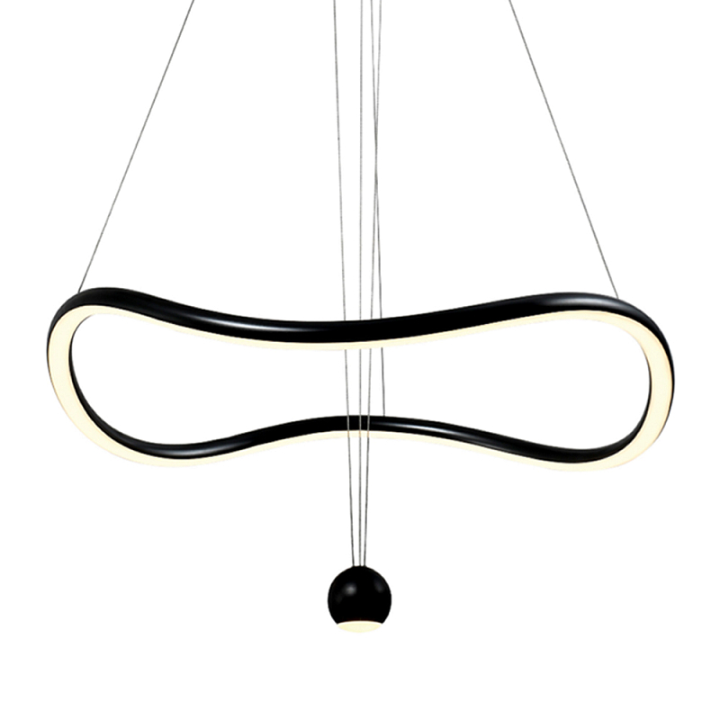 Подвесной светильник волнообразной формы LED 35W 3000K Infinity Черный Белый в Тюмени | Loft Concept 