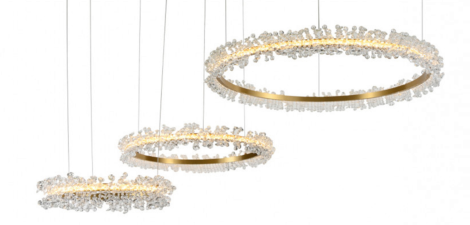 Люстра Crystal round chandelier 3 кольца Латунь Люстра Crystal round chandelier 3 кольца Латунь - Loft-Concept в Тюмени