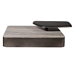 Столик журнальный квадратный  с полкой Sculptural Marble Accent с мрамором  варинант исполнения - 3 | Loft Concept в Тюмени