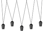 Подвесной светильник черными плафонами на длинных пересекающихся тросах Construction варинант исполнения - 1 | Loft Concept в Тюмени