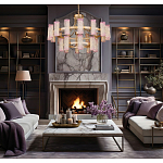 Люстра двухъярусная круглая с текстурными цилиндрическими плафонами Glimpse варинант исполнения - 5 | Loft Concept в Тюмени