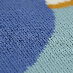 Плед из хлопка синего цвета с абстрактным принтом Elysian Flow Ocean варинант исполнения - 3 | Loft Concept в Тюмени