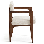 Кресло обеденное Alcove White Boucle из массива ореха варинант исполнения - 3 | Loft Concept в Тюмени