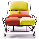 Дизайнерское разноцветное кресло на металлическом каркасе с подставкой для ног Poltronova Plasma Armchair варинант исполнения - 3 | Loft Concept в Тюмени