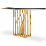 Консоль с чёрной столешницей и золотым фигурным основанием Cosmo варинант исполнения - 2 | Loft Concept в Тюмени