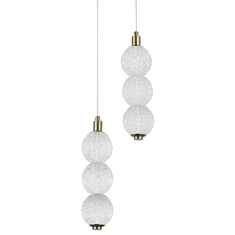 Подвесной светодиодный светильник с 2-мя плафонами Crystal Globule Hanging Lamp Бронза Прозрачный Подвесной светодиодный светильник с 2-мя плафонами Crystal Globule Hanging Lamp Бронза Прозрачный в Тюмени | Loft Concept