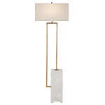 Торшер с прямоугольным абажуром на белом мраморном основании Asymmetry on Marble варинант исполнения - 1 | Loft Concept в Тюмени