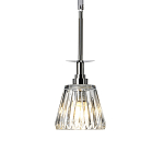 Подвесной светильник хромированного цвета с граненым прозрачным стеклянным плафоном Elstead Lighting варинант исполнения - 1 | Loft Concept в Тюмени