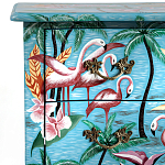 Комод с росписью Розовый фламинго L.XV CHEST OF DRAWERS Flowers with Flamingo варинант исполнения - 3 | Loft Concept в Тюмени