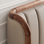 Кровать двуспальная с мягким изголовьем Moon Walnut Bed варинант исполнения - 7 | Loft Concept в Тюмени