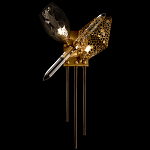 Бра с 2-мя плафонами из стекла и металла и вертикальными подвесками Gilded Mirage  варинант исполнения - 2 | Loft Concept в Тюмени