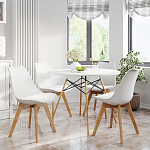 Стул с основой из пластика и мягким сиденьем Arvika White варинант исполнения - 8 | Loft Concept в Тюмени