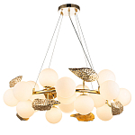 Люстра круглая на золотистом каркасе с белыми стеклянными плафонами Zest of Light варинант исполнения - 1 | Loft Concept в Тюмени