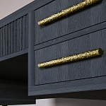 Большой Рабочий стол Primo с 5 выдвижными ящиками Черный дуб варинант исполнения - 4 | Loft Concept в Тюмени