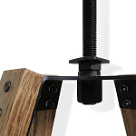 Барный стул со спинкой и металлической подставкой на 4-х деревянных ножках Коричневый Велюр Vendramin Chair варинант исполнения - 4 | Loft Concept в Тюмени