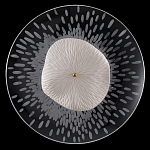 Бра с белым рельефным плафоном и стеклом с рисунком FLOW варинант исполнения - 3 | Loft Concept в Тюмени