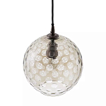 Подвесной светильник с плафоном в форме шара из стекла с рельефным узором Glass Pattern Lamp варинант исполнения - 1 | Loft Concept в Тюмени