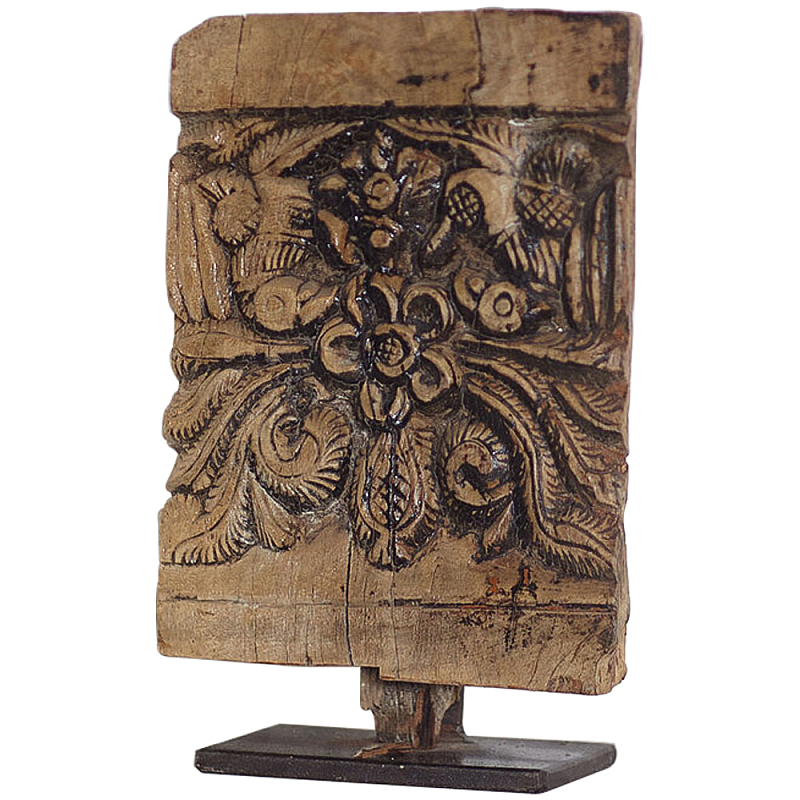 Декоративный аксессуар из тика Antique Carved Fragment Древесина Коричневый Декоративный аксессуар из тика Antique Carved Fragment Древесина Коричневый в Тюмени | Loft Concept