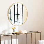 Золотое настенное зеркало Yvon Mirror варинант исполнения - 3 | Loft Concept в Тюмени