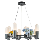 Люстра круглая серая с 8-ю светодиодными лампами Generosity варинант исполнения - 1 | Loft Concept в Тюмени