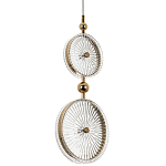 Подвесной светильник с круглым плафоном из рельефного стекла Peony Glass Gold Hanging Lamp варинант исполнения - 1 | Loft Concept в Тюмени