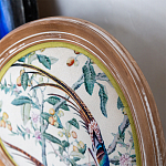 Стул из массива бука бежевый с изображением птиц и цветов Beige Green Chinoiserie Birds Garden Chair варинант исполнения - 3 | Loft Concept в Тюмени