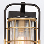 Настенный фонарь цилиндрической формы с рифленым стеклом в золотом каркасе на черном прямоугольном основании Eurofase варинант исполнения - 13 | Loft Concept в Тюмени