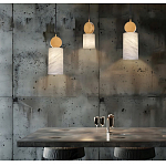 Подвесной светильник светодиодный с цилиндрическим плафоном Stone Helios варинант исполнения - 2 | Loft Concept в Тюмени