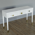 Дизайнерский Письменный стол Elsa Dreams White с тремя ящиками варинант исполнения - 3 | Loft Concept в Тюмени