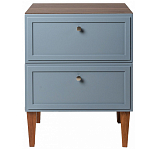 Тумба прикроватная серая из массива бука с 2-мя ящиками Wenge Light варинант исполнения - 2 | Loft Concept в Тюмени