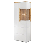 Шкаф-витрина с ящиками и 2-мя дверками с белым глянцевым фасадом Grace of Furniture варинант исполнения - 2 | Loft Concept в Тюмени