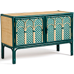 Комод для посуды из ротанга Felice Rattan Green варинант исполнения - 2 | Loft Concept в Тюмени