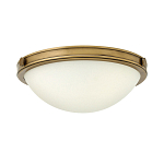 Потолочный светильник цвета латунь с полусферическим матовым белым плафоном Hinkley варинант исполнения - 1 | Loft Concept в Тюмени