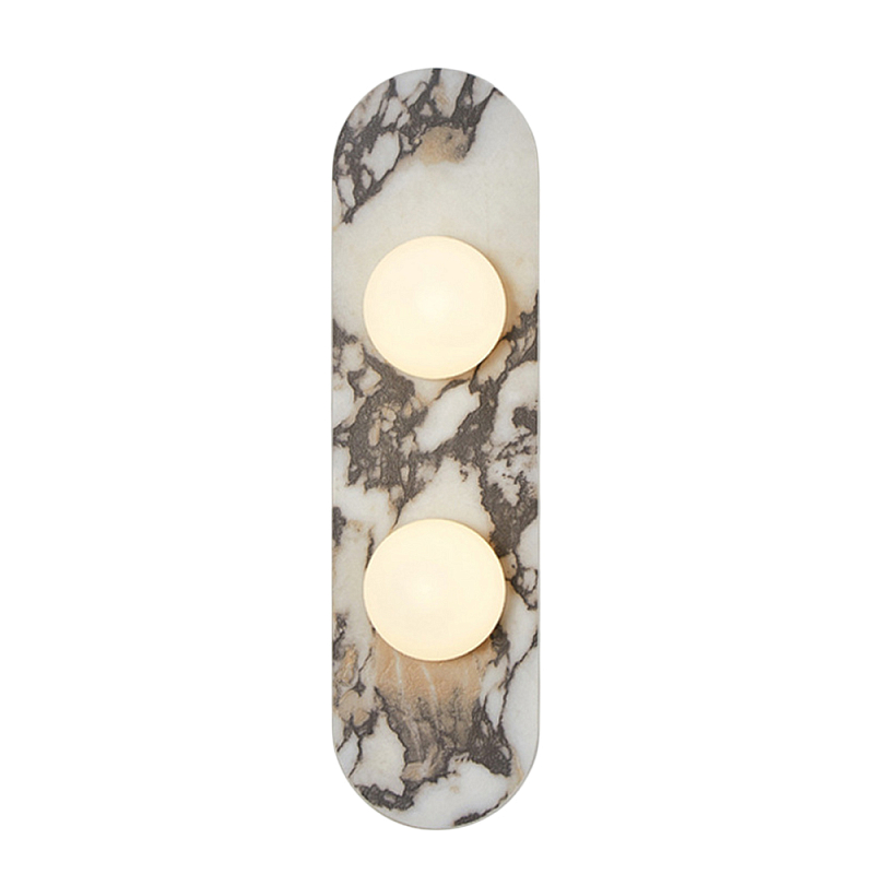 Бра с каменным основанием и 2-мя плафоном из стекла Shaw Marble Lighting Белый Черный Коричневый Бежевый Зеленый Бра с каменным основанием и 2-мя плафоном из стекла Shaw Marble Lighting Белый Черный Коричневый Бежевый Зеленый в Тюмени | Loft Concept