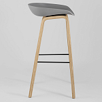 Барный стул на ножках из натурального дерева Boras Grey варинант исполнения - 2 | Loft Concept в Тюмени
