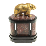 Часы настольные бронзовые с декором в виде медведя Bear Stone Clock варинант исполнения - 7 | Loft Concept в Тюмени