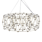 Люстра с тонкой металлической конструкцией цвета золото Quasar варинант исполнения - 2 | Loft Concept в Тюмени