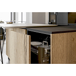 Черный матовый кухонный гарнитур с фасадом под дерево Axelle Kitchen Set варинант исполнения - 4 | Loft Concept в Тюмени