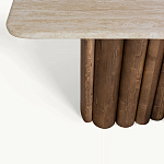 Консоль с овальной столешницей и фактурным деревянным основанием Enzo варинант исполнения - 3 | Loft Concept в Тюмени