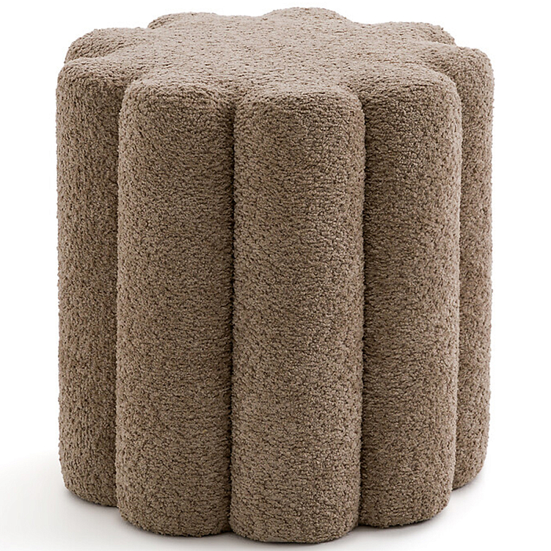 Пуф с обивкой из ткани букле Flo Brown Pouf Коричневый Пуф с обивкой из ткани букле Flo Brown Pouf Коричневый в Тюмени | Loft Concept