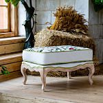 Банкетка золотистая из натурального бука с изображением птиц и цветов Blooming Birds варинант исполнения - 2 | Loft Concept в Тюмени