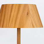 Настольная лампа со скошенным конусовидным абажуром и фигурной ножкой в цвете тик Accord Lighting варинант исполнения - 4 | Loft Concept в Тюмени