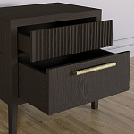 Прикроватная Тумбочка Primo с двумя ящиками Темный орех варинант исполнения - 4 | Loft Concept в Тюмени