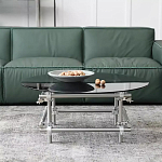 Дизайнерский журнальный стол с круглой столешницей на стальном основании Rivetyk варинант исполнения - 1 | Loft Concept в Тюмени