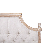 Кровать двуспальная светло-бежевая с основанием из массива дуба с мягким изголовьем Flax Beds варинант исполнения - 3 | Loft Concept в Тюмени