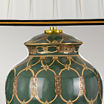 Настольная лампа с керамическим основанием с золотистым решетчатым узором и белым плиссированным абажуром Elstead Lighting варинант исполнения - 3 | Loft Concept в Тюмени