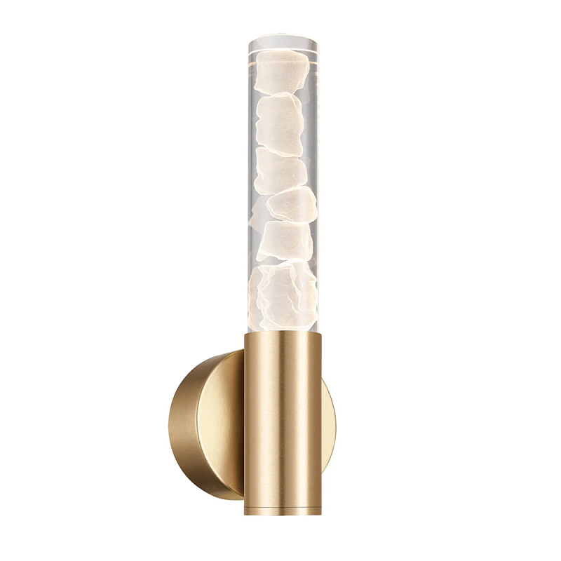 Бра c цилиндрическим прозрачным плафоном с имитацией из кубиков льда Freezing Золотой Серебряный в Тюмени | Loft Concept 