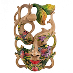 Маска деревянная резная расписная Tropical Paradise варинант исполнения - 2 | Loft Concept в Тюмени