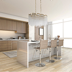 Люстра прямоугольная на цепях с прозрачными трубками и волнистым краем Nembus варинант исполнения - 13 | Loft Concept в Тюмени